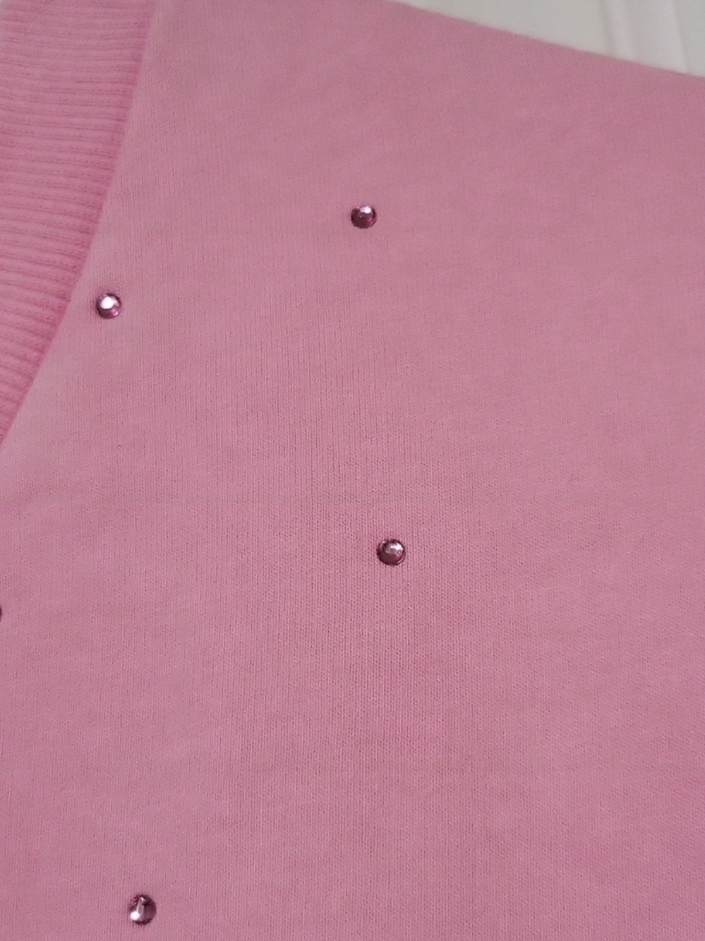 White Birch Rhinestone Cotton Pink Crew V Neck Short Sleeve Oversized Top NWOT - Picture 10 of 16
